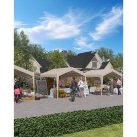 GarveeLife 10 x 10 ft Canopy Tent Commercial, Outdoor Canopy with Waterproof Oxford Fabric, Outdoor Party Tent Ideal for Party, Market, Wedding, Camping, BBQ, Outdoor Event