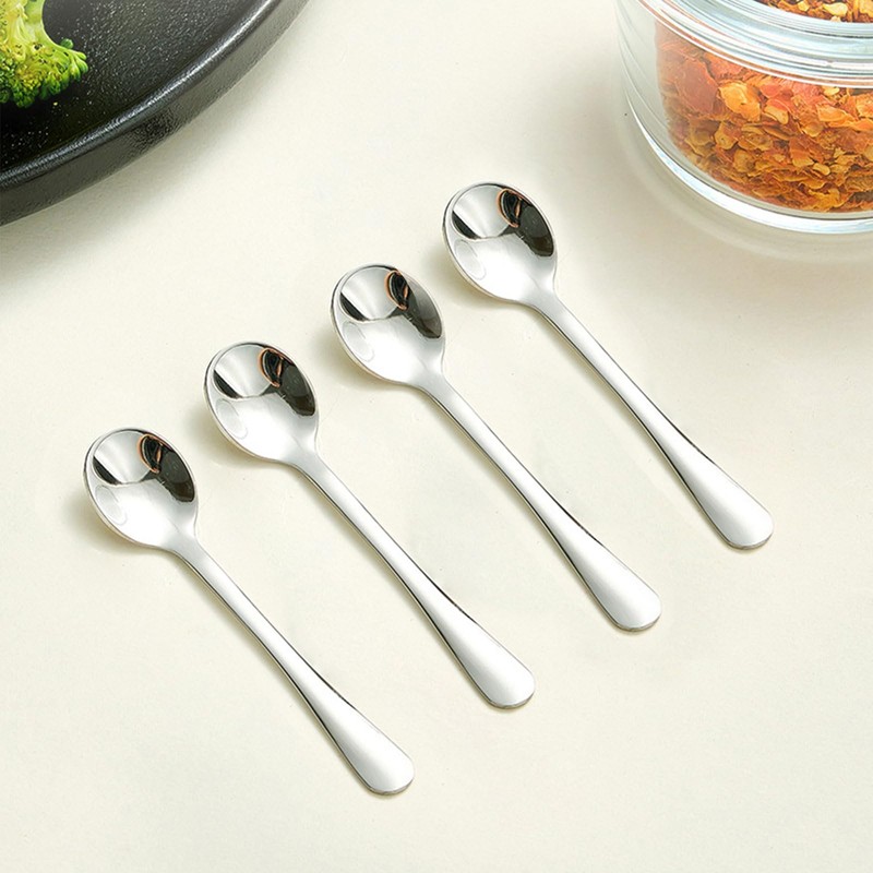 GlamRays Pack of 8 Tiny Stainless Steel Spoons for Spice