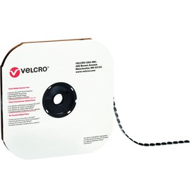 Box VELCRO® Tape (192325) Individual Dots, Loop, 7/8", Black (900 Per Case) for Home & Office