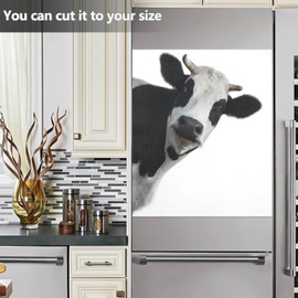 ALAZA Fun Cow Print Animal Large Dishwasher Magnet Magnetic Cover 23x26 in Refrigerator Sticker Washer Kitchen Decor