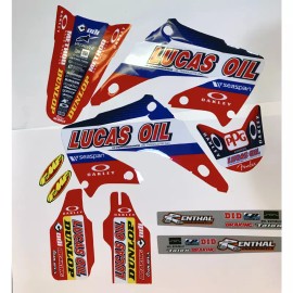 GRAPHICS DECAL TEAM LUCAS OIL HONDA 2002 2003 2004 - 2008  CR 125 / 250 GRAPHICS KIT DECALS