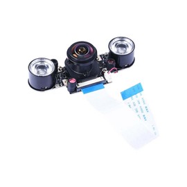 For Raspberry Pi OV5647 Camera Module 5MP 175° FOV Fisheye HD Lens Camera with Infrared Lamp Fixed Focus Max 2592x1944 Resolution