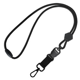 Fishent Breakaway Neck Lanyards for ID Badges, Adjustable Sturdy Round Cord Heavy Duty Key Lanyard with Detachable Buckle for Men Women Car Keys Card Holder (Black)