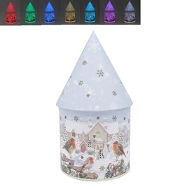 Christmas Robins LED House for Festive Decor | Light-Up Holiday Ornament with Christmas Robin Birds | Cozy Indoor Decoration with Warm LED Glow | Perfect for Christmas Enthusiasts