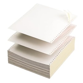 KDM 884800, 4 Part Color Carbonless Dot Matrix Computer Paper 9-1/2'' X 11'' Wht/Can/Pnk/Gld, 800/Carton