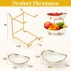 Honeydak 2 Tier Ceramic Fruit Bowl for Kitchen Counter Tiered
