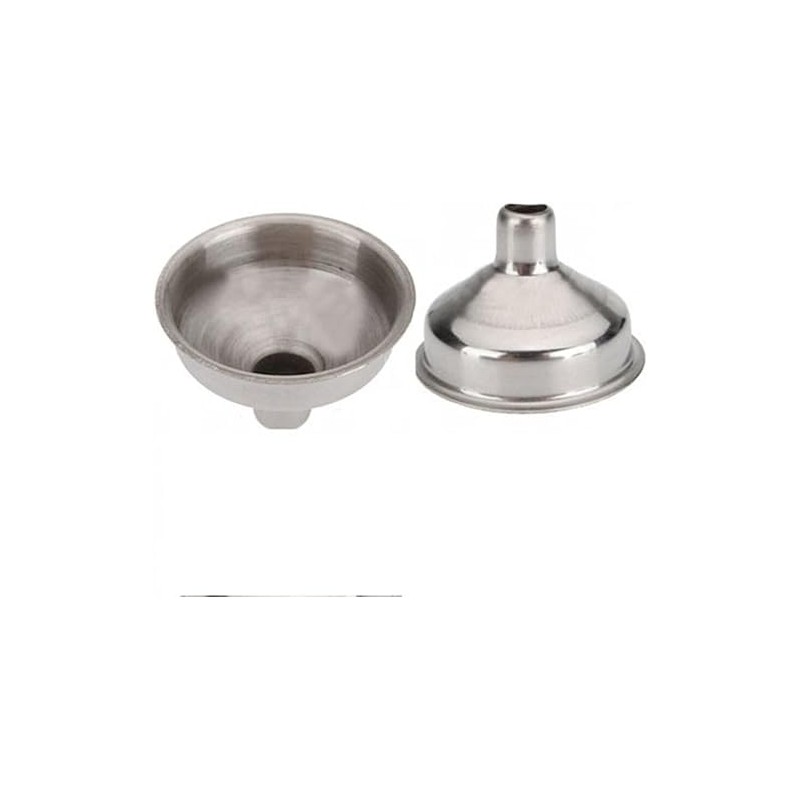 2Pcs Silver Small and Stainless Steel Funnel Suitable for Kinds
