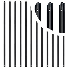 Belinova 50 Pack Metal Deck Balusters 32.25'' Aluminum Deck Spindles for Railing Flat Staircase Balusters with Screws Face Mount Outdoor