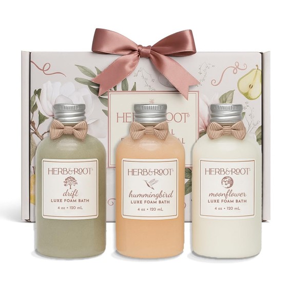 Herb & Root Luxe Bubble Bath Gift Set, 3 x