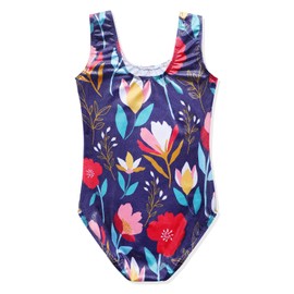 HOZIY - Maillot de gimnasia para niñas y niños pequeños sin mangas para bailar estampado, Una flor azul sin mangas, 2-3T