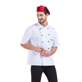 Nanxson Chef Hat Beret Hair Net Caps Restaurant Kitchen Cooking Mesh Chef Cap for Women Men CF9021 (Red)