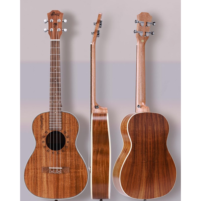Winzz Baritone Ukulele 30 Inch for Beginners, KOA Ukelele Kit