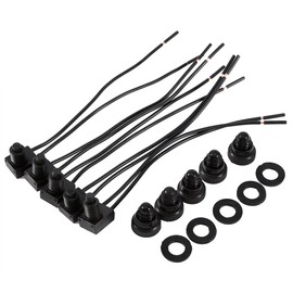 Car Push Button Switch,5Pcs 12V Momentary On/Off Reset Push Button Control Switch Black with Rubber Boot