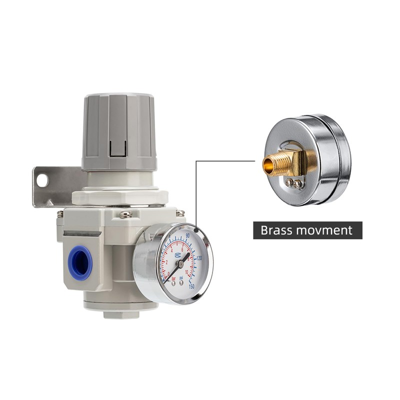 LNCHKA Industrial Air Pressure Regulator 3/8" NPT, 0-150 PSI Adjustable,Construction