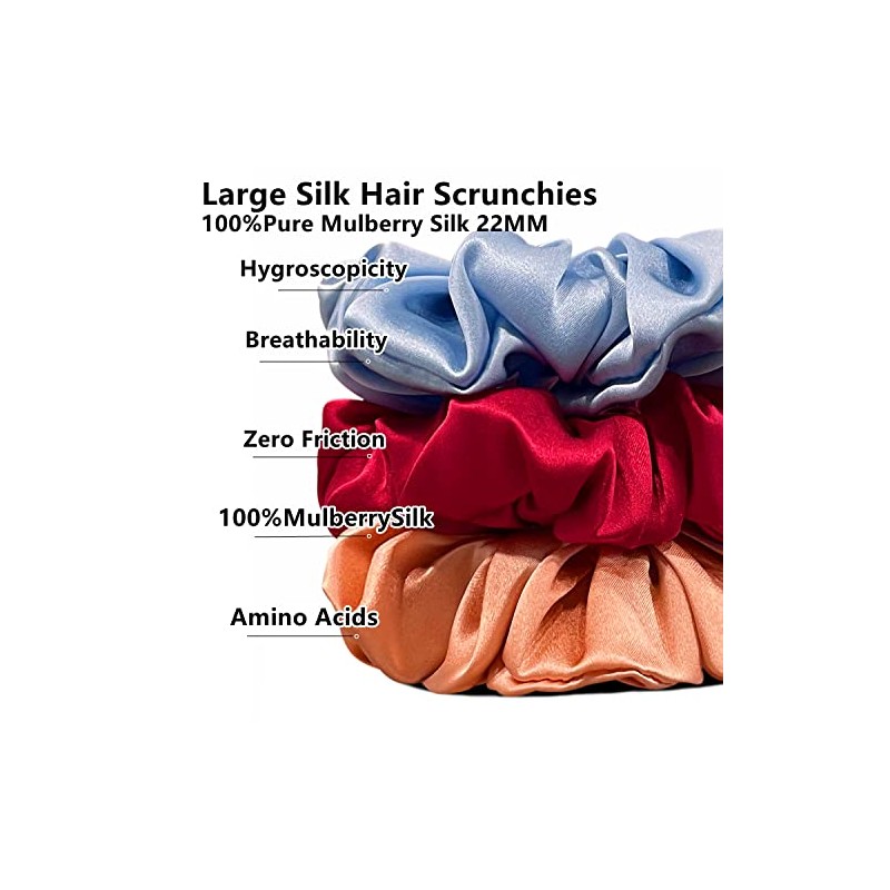 Suncdelv Silk,100% Scrunchies De Seda Para El Cabello,22 Corbatas Para