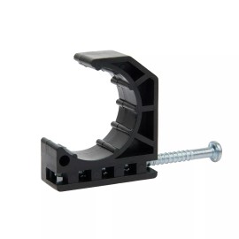 Efield 100 PCS EFIELD 1/2" Black Color Half Clamp, J-Hook with Nail For Pipe Support