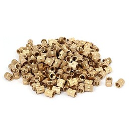 Aexit M8x12mmx10mm Brass Female Threaded Knurl Insert Embedded Nut Fastener 200pcs (de415debd20d5c98cdcaa791975318d1)