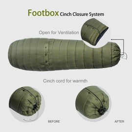 onewind Premium XL Hammock Top Quilt with Footbox, Lightweight and Portable Sleeping Bag Alternative for Camping, Backpacking and Hiking, OD Green