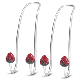 【2024 Upgraded】 Car Headrest Hooks Decorations, 2 Pcs Bling Strawberry Shape Purse Hook Hangers, Auto Hooks Car Hangers and Durable Backseat Holder, Storage Universal for SUV Truck Vehicle (Red)