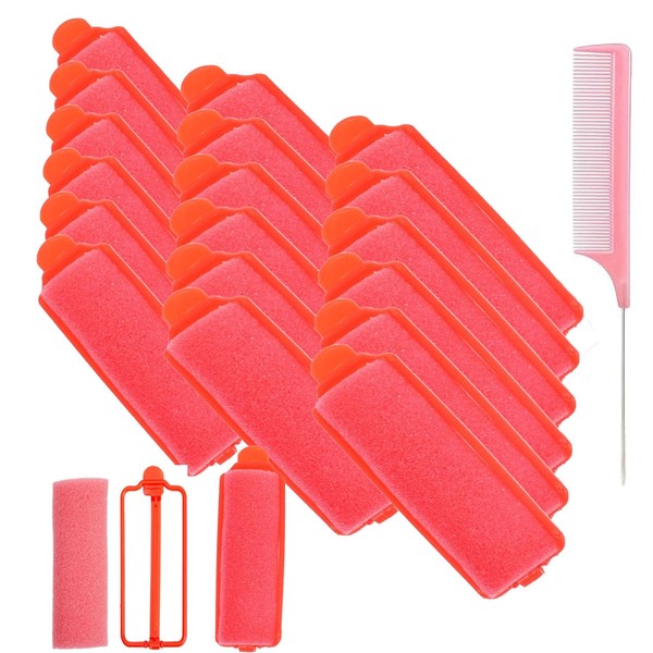 20 Pieces Foam Sponge Hair Curlers and Combs,Sponge Hair Rollers