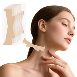 ZZBUY 40 Pcs Neck Lift Tape Invisible Behind Neck, Instant Tightening and Lifting Tape for Sagging Skin, Invisible Face Lifting Bands Strips for Wrinkles & Double Chin (Beige, Large)