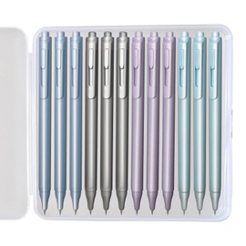 Gel Pens, 12-Pack, 0.5mm Fine Point Black Ink With Case - Smooth Writing, High-End Series for Journaling, Note Taking - Cute Office & Back to School Supplies, Stocking Stuffers Gifts for Women & Men