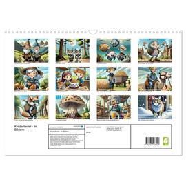 Kinderlieder - In Bildern (Wandkalender 2026 DIN A3 quer), CALVENDO Monatskalender: Tauchen Sie ein in die magische Welt der Kinderlieder, welche von ... zum Leben erweckt werden. (CALVENDO Spass)
