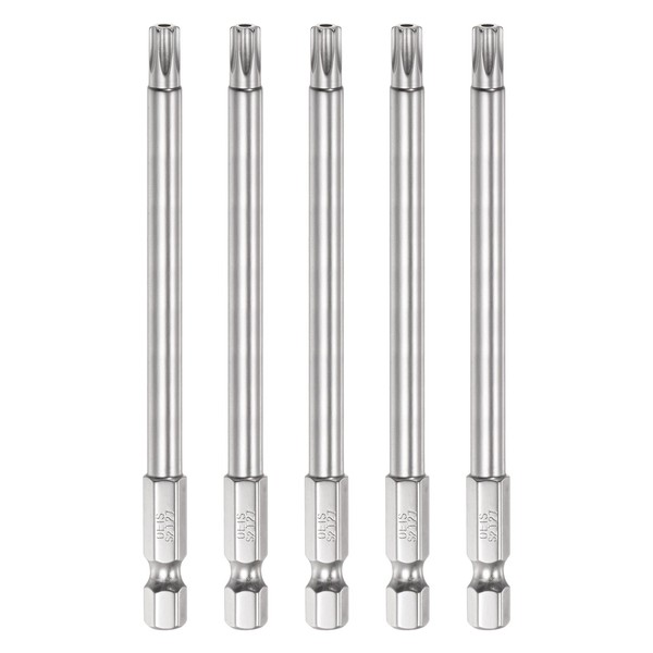 HARFINGTON 5Pcs Security Torx Bit 1/4" Hex Shank 4" Long