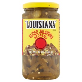 Louisiana Brand Sliced Jalapeno Peppers, 12 Ounce Glass Jar (Pack of 2)