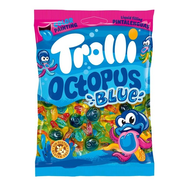 Trolli Octopus Blue I Fruity Gummy Candies with Liquid Filling