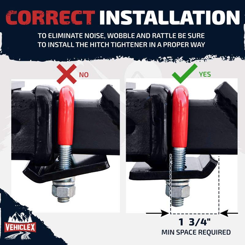 Vehiclex 2 Hitch Stabilizers for 1.25" to 2" Hitches –