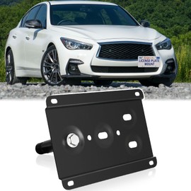 Front License Plate Mount Compatible with 2008-2015 Infiniti G35 G37 Q60 2014-up Infiniti Q50, 2007-2018 Nissan GT-R & 2013-2018 Nissan 370Z No Drill Tow Hook License Plate Frame Anti-Theft Holder
