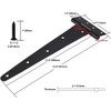T-Hinge Black, Shed Door Hinge, Gate Hinge, Rustproof Powder Coating,Metal