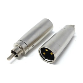 DRUT XLR Male Plug 3 Pins to RCA Phono Plug Mono Audio Cable Converter Adapter (1pcs, Silver)