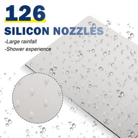 Rain Shower head, NearMoon High Flow Stainless Steel Rainfall ShowerHead, High Pressure Design, Awesome Shower Experience Even At Low Water Flow (12 Inch Rectangle, Brushed Nickel)