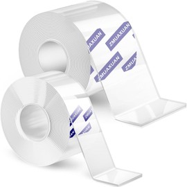 Double Sided Tape Heavy Duty, Clear Wall Mounting Tape, Picture Hanging Adhesive Strips Removable, Strong Poster Glue Adhesive Tape, Nano Tape Sticky Tack for Carpet, Hangers, Frame, 2 Pack Extra Wide