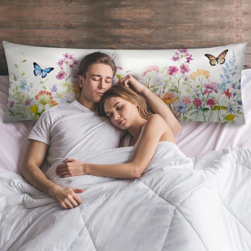 Spring Body Butterfly Flower Pillow Cover Pillowcase with Zipper