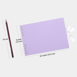 Scrapbook Photo Album 21.5x15cm DIY Memory Book Scrap Books 40 White Pages Ablums Kit with Stickers for Wedding, Travel, Birthday, Light Purple