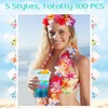 Qinyoung 100 Pcs Hawaiian Luau Cups 12 oz Tiki Tropical