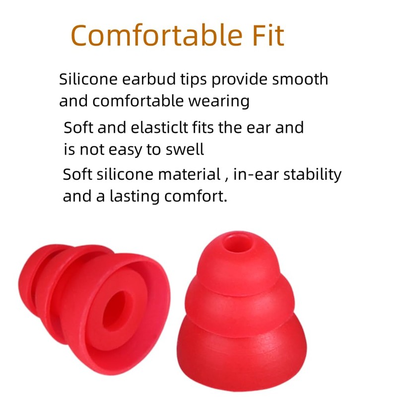 SNHTLS 9 Pairs Triple Flange Earbud Tips Earbud Tips Replacement