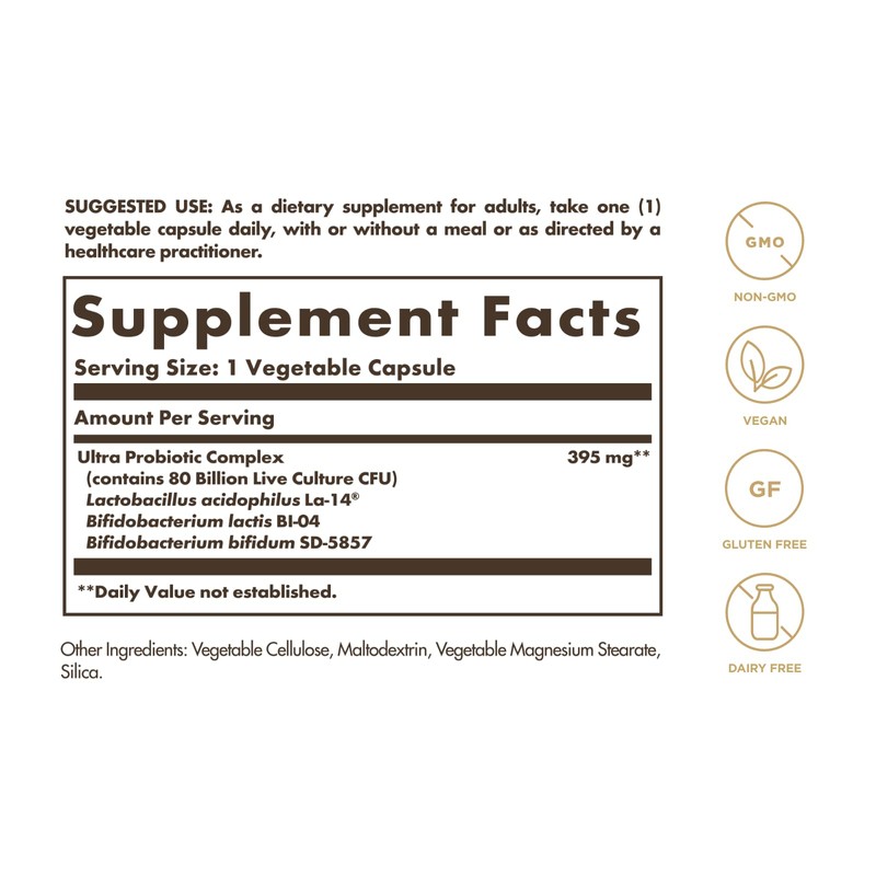 Solgar Advanced Probiotic Complex, 30 Vegetable Capsules - 80 Billion