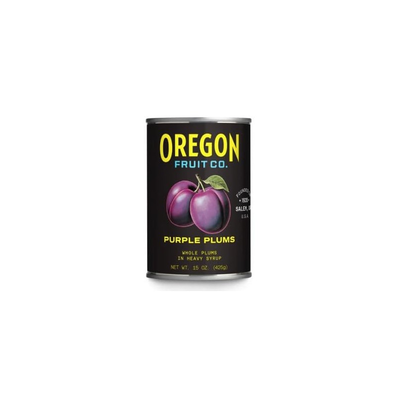 Oregon Whole Purple Plums in Heavy Syrup 15 oz (Pack