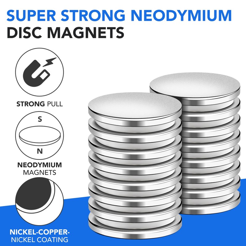Super Strong Neodymium Disc Magnets with Double-Sided Adhesive, Powerful Permanent