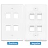 Iwillink (1-Pack) 4-Port Ethernet Wall Plate, Keystone Jack Wall Plate