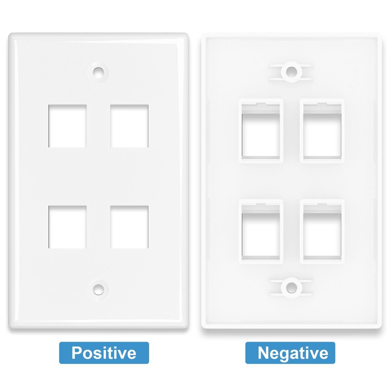 Iwillink (1-Pack) 4-Port Ethernet Wall Plate, Keystone Jack Wall Plate