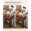 VASAGLE Kitchen Island with Drop Leaf, 47.2" Width Rolling Kitchen