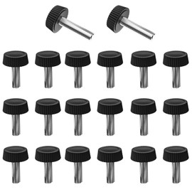 Leliafleury M6*25 Knurled Thumb Screws 30Pcs Knurled Clamping Knobs Male Thread Thumb Screws Black Hand Grip Knob for Machine Tool