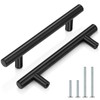 Probrico 50 Pack|4 inch Drawer Pulls Stainless Steel, Modern Black