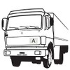 A-board A-sign for waste transport on sheet steel, can be