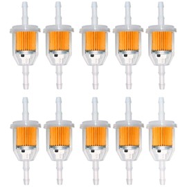 Tnisesm 10Pcs Gas Inline Fuel Filters 1/4 Inch x 5/16 Inch with magnet for Kawasaki Kohler Briggs & Stratton John Deere